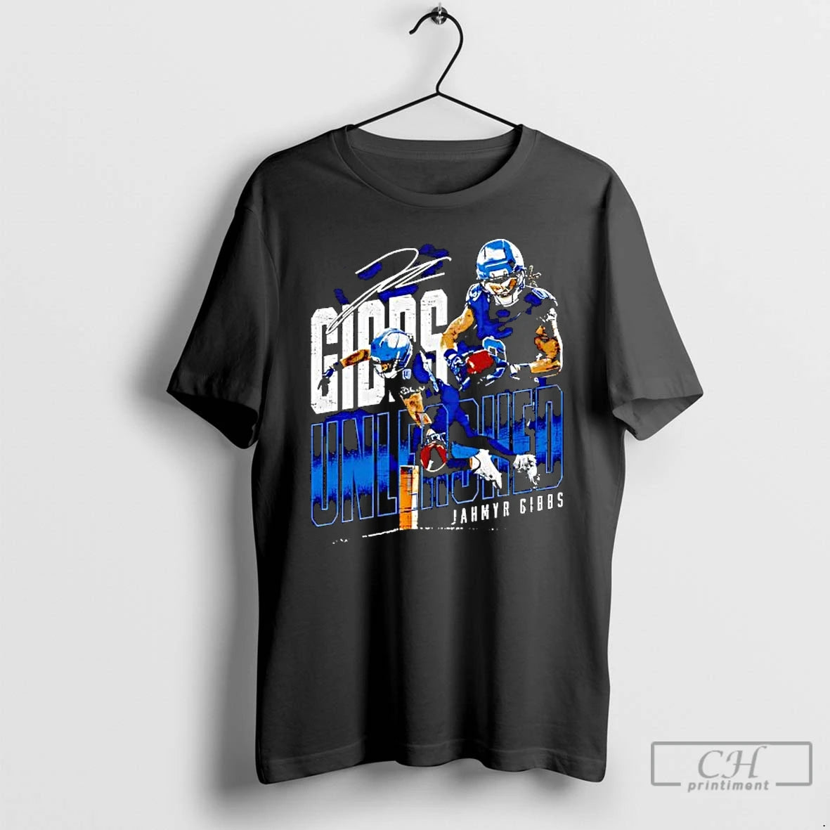 Premium Jahmyr Gibbs Detroit Unleashed Graphic Style T-Shirts, Hoodie, Sweatshirt | PopFlextees.com