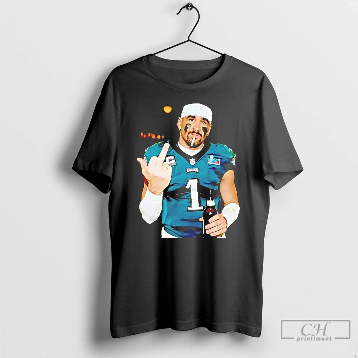 Premium Jalen Hurts Middle Finger Smoking T-Shirts, Hoodie, Sweatshirt | PopFlextees.com