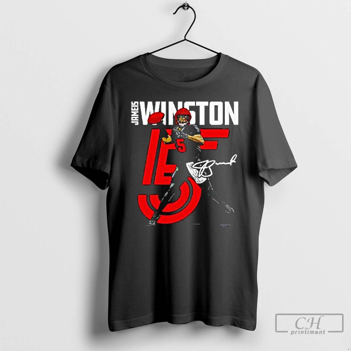 Premium Jameis Winston Cleveland Inline Number 5 Signature T-Shirts, Hoodie, Sweatshirt | PopFlextees.com