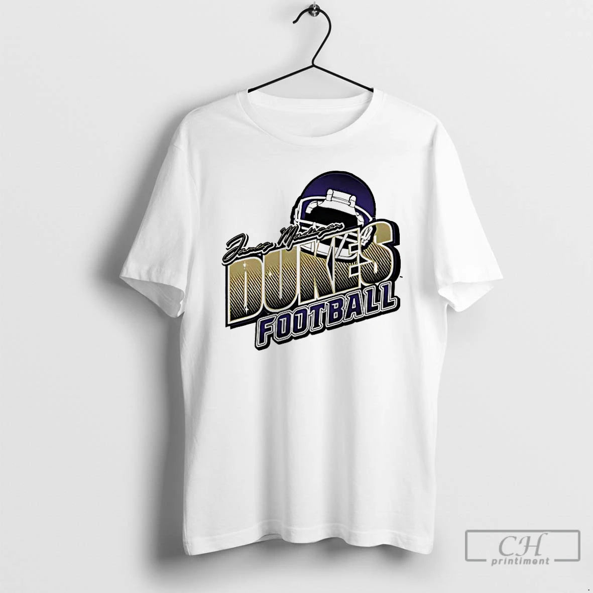 Premium James Madison University Dukes Football Logo Helmet T-Shirts, Hoodie, Sweatshirt | PopFlextees.com