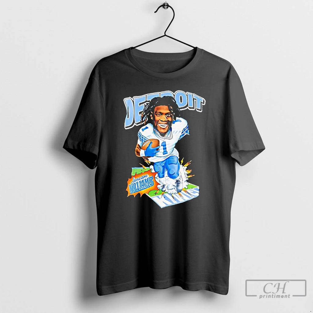 Premium Jameson Williams In A Detroit Lions Caricature T-Shirts, Hoodie, Sweatshirt | PopFlextees.com