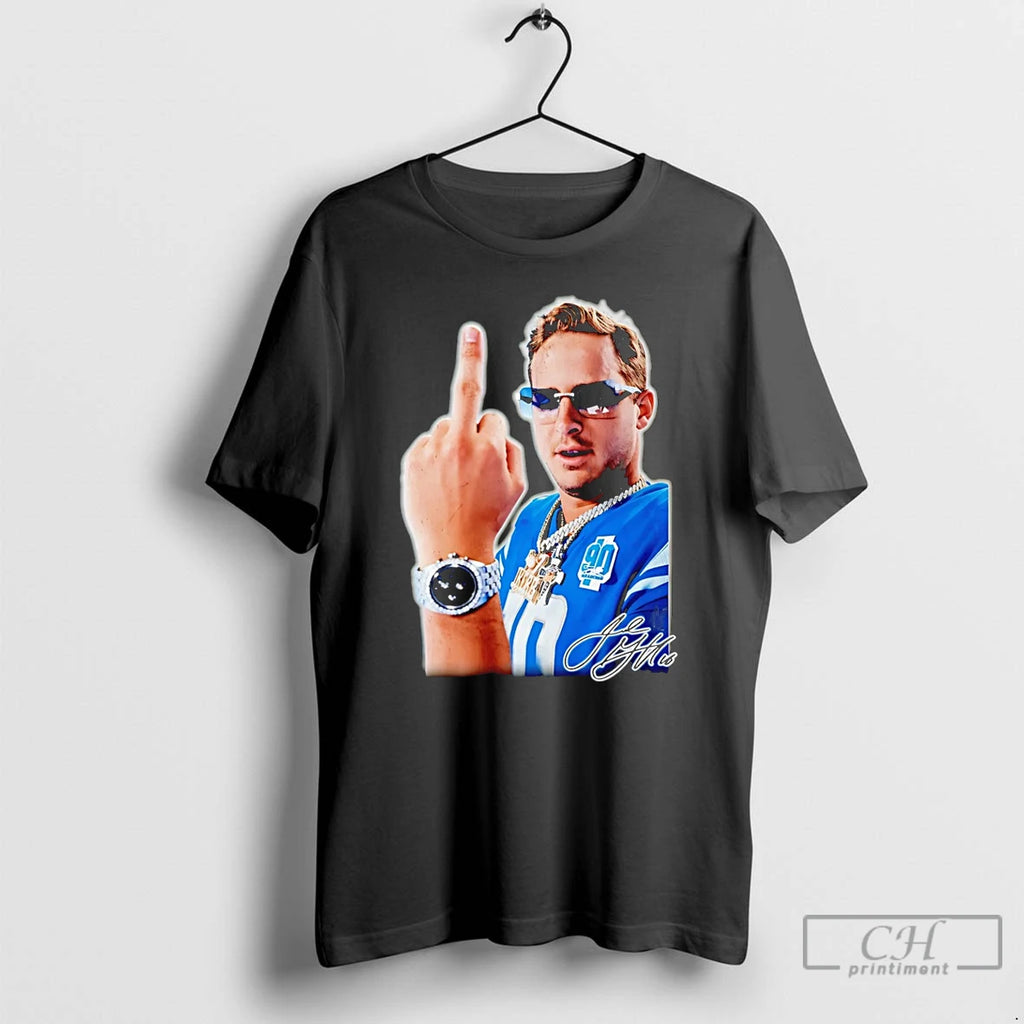 Premium Jared Goff Detroit Lions Middle Finger Signature T-Shirts, Hoodie, Sweatshirt | PopFlextees.com