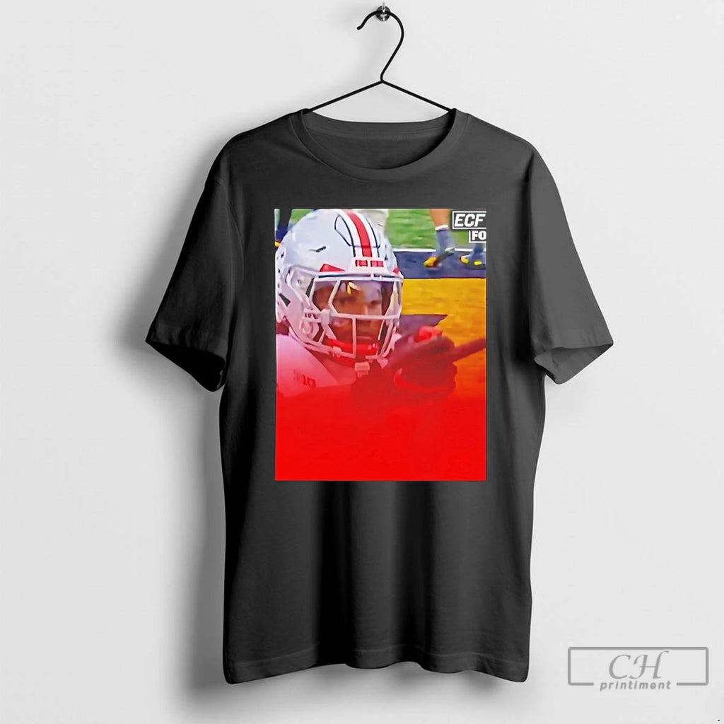Premium Jeremiah Smith Flips Off Michigan Fans T-Shirts, Hoodie, Sweatshirt | PopFlextees.com