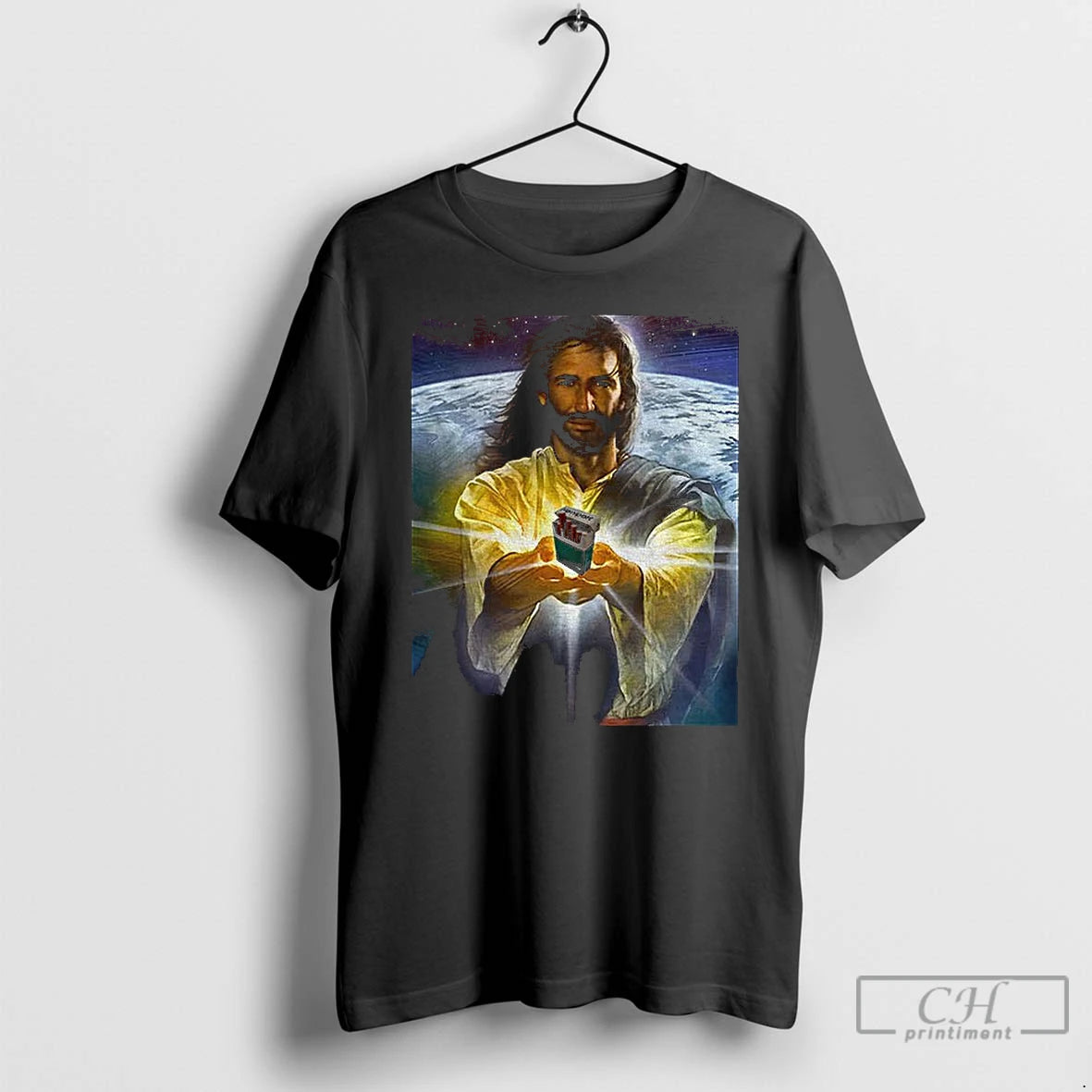Premium Jesus Holding Cigarettes Funny Meme T-Shirts, Hoodie, Sweatshirt | PopFlextees.com