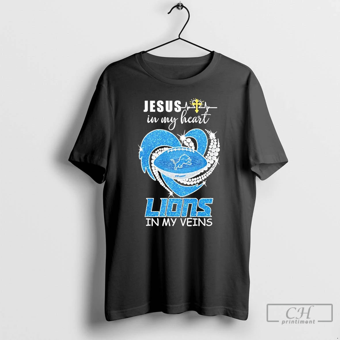 Premium Jesus In My Heart Detroit Lions In My Veins Logo Team T Shirts Sweater Hoodie, Sweatshirt | PopFlextees.com