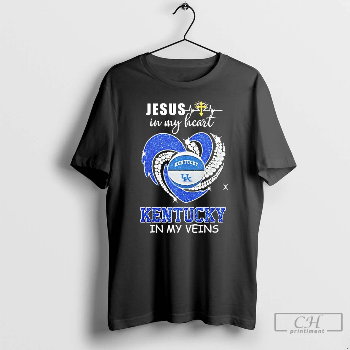 Premium Jesus In My Heart Kentucky Wildcats In My Veins Diamond Heart T Shirts Sweater Hoodie, Sweatshirt | PopFlextees.com