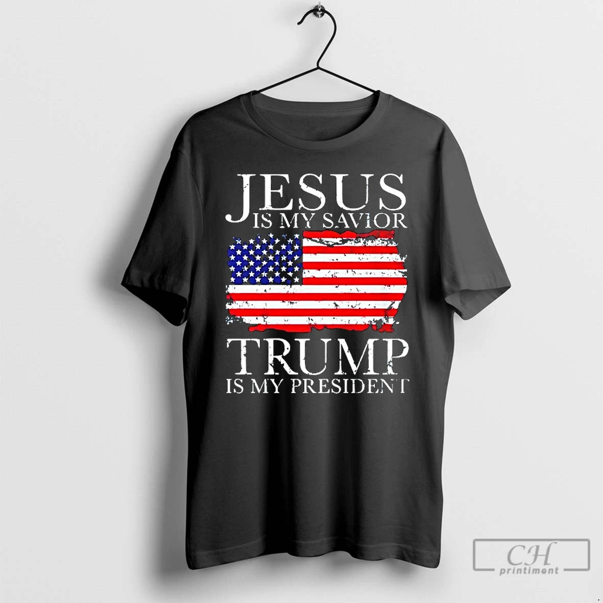 Premium Jesus Is My Savior Trump Is My President American Flag Retro T Shirts Sweater Hoodie, Sweatshirt | PopFlextees.com