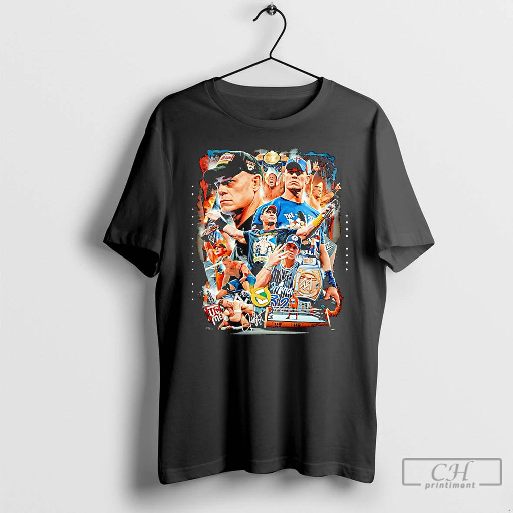 Premium John Cena Thank You You Cant See Me Signature Picture Collage Christmas T Shirts Hoodie, Sweatshirt | PopFlextees.com
