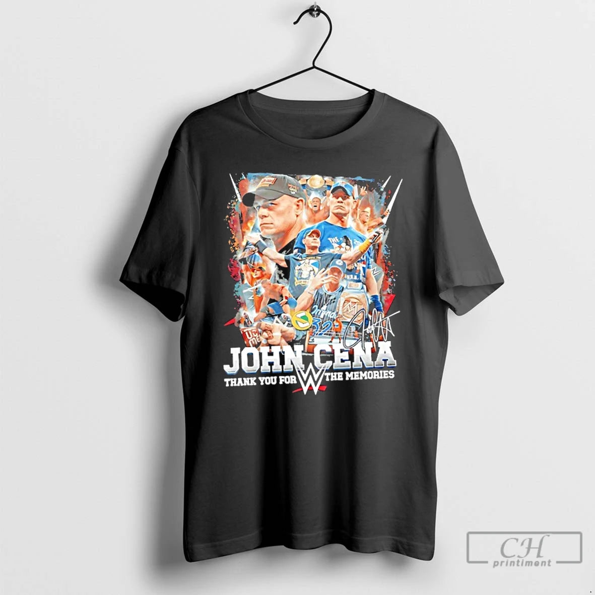 Premium John Cena Thank You For The Memories Signature Graphic T-Shirts, Hoodie, Sweatshirt | PopFlextees.com