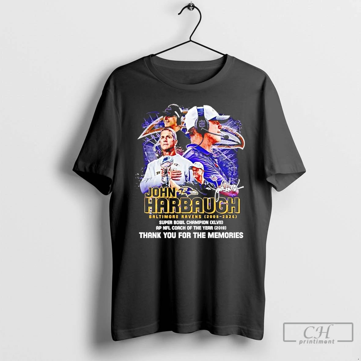 Premium John Harbaugh Baltimore Ravens 2008 2026 Thank You For The Memories T Shirts Sweater Hoodie, Sweatshirt