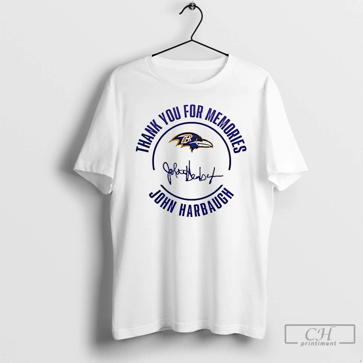 Premium John Harbaugh Thank You For Memories Signature T-Shirts, Hoodie, Sweatshirt | PopFlextees.com