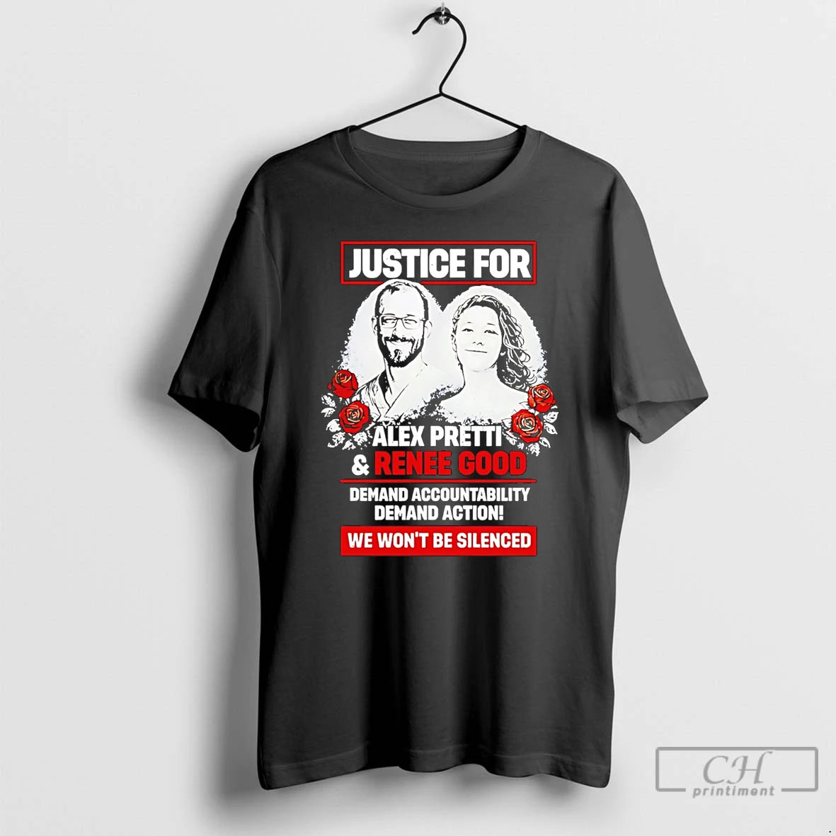Premium Justice For Alex Pretti And Renee Good We Wont Be Silenced T Shirts Sweater Hoodie, Sweatshirt | PopFlextees.com