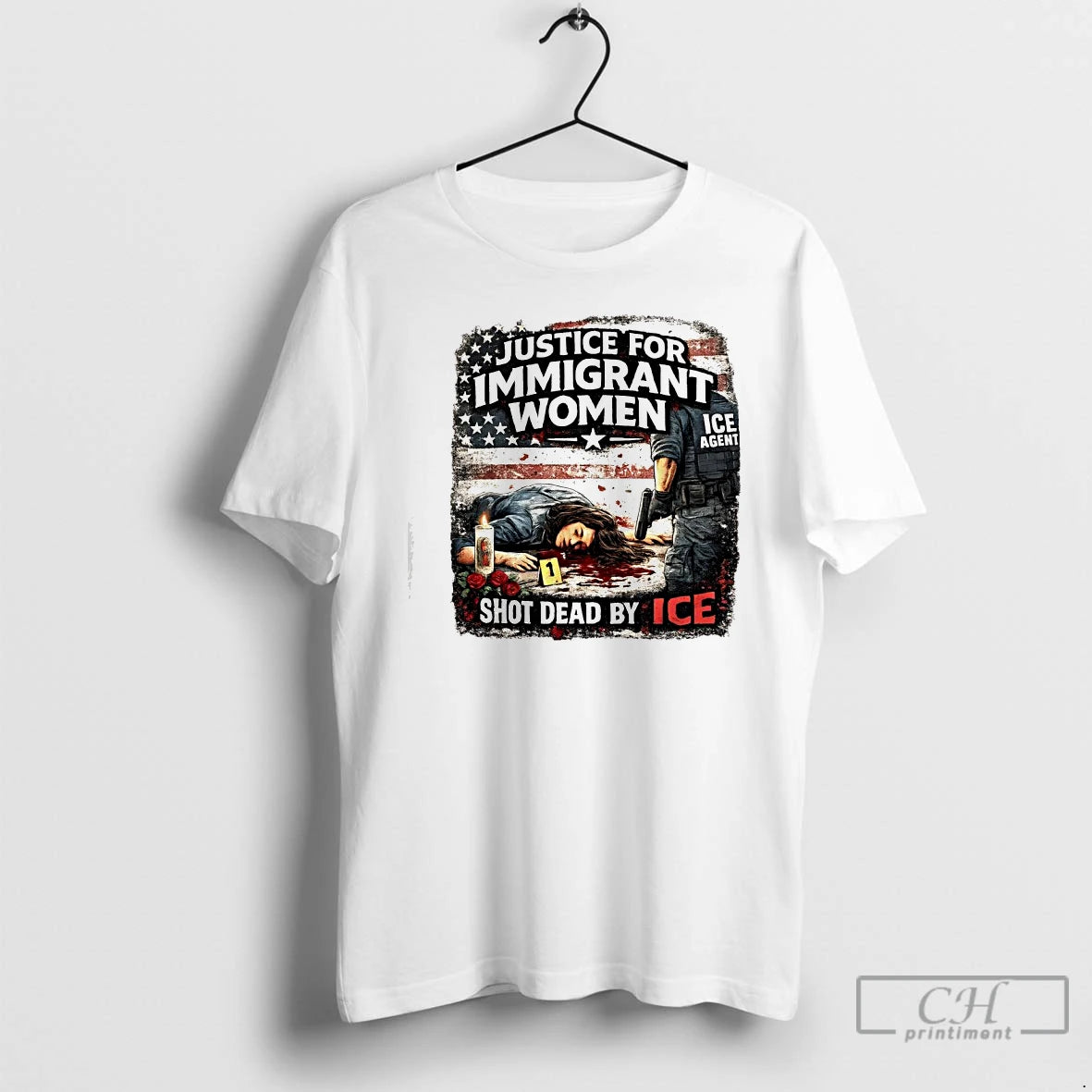 Premium Justice For Immigrant Women Shot Dead By Ice T-Shirts, Hoodie, Sweatshirt | PopFlextees.com