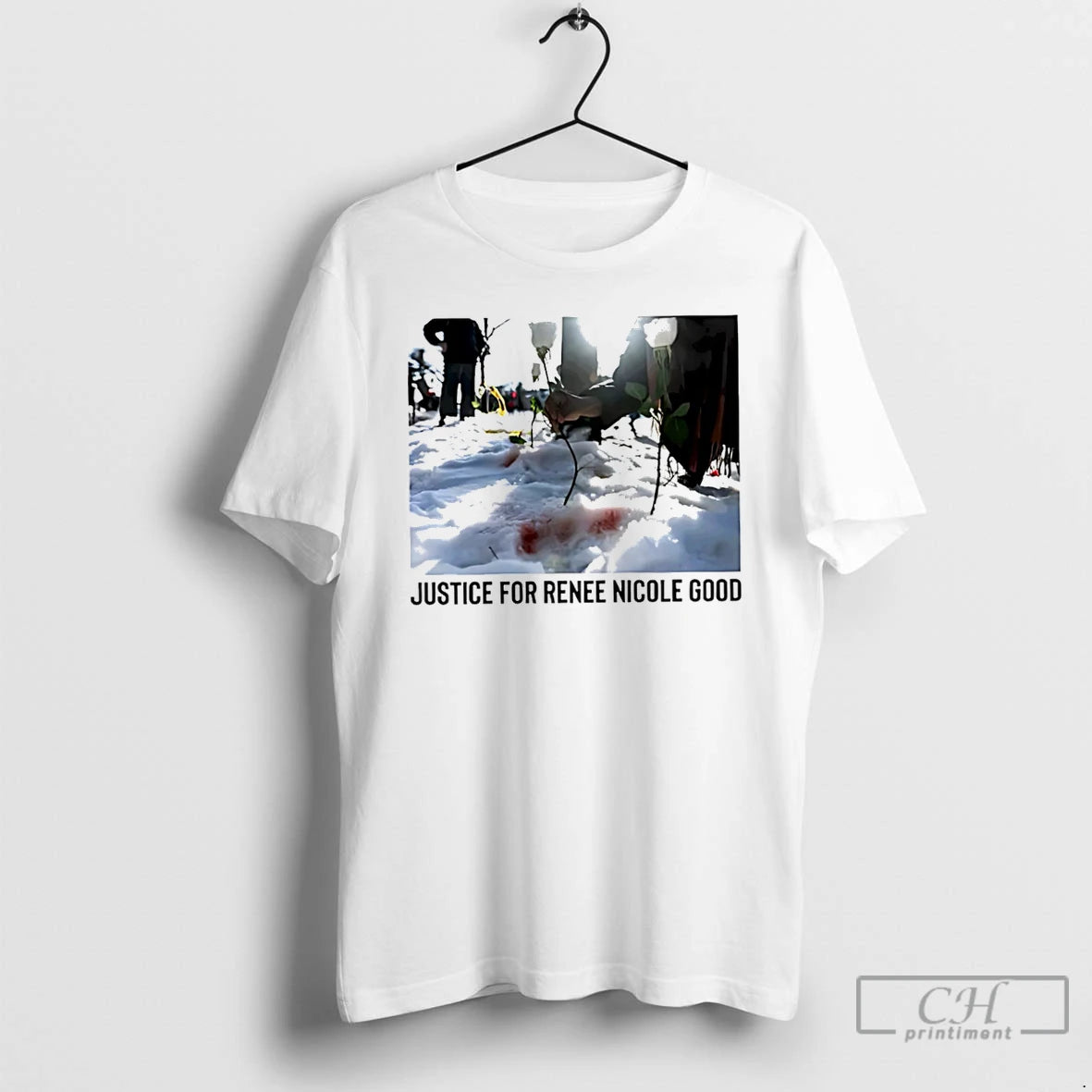 Premium Justice For Renee Nicole Good Minneapolis Protest Photo T-Shirts, Hoodie, Sweatshirt | PopFlextees.com
