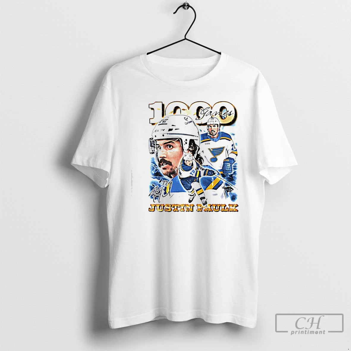 Premium Justin Faulk 100 Games St Louis Blues Hockey T-Shirts, Hoodie, Sweatshirt | PopFlextees.com