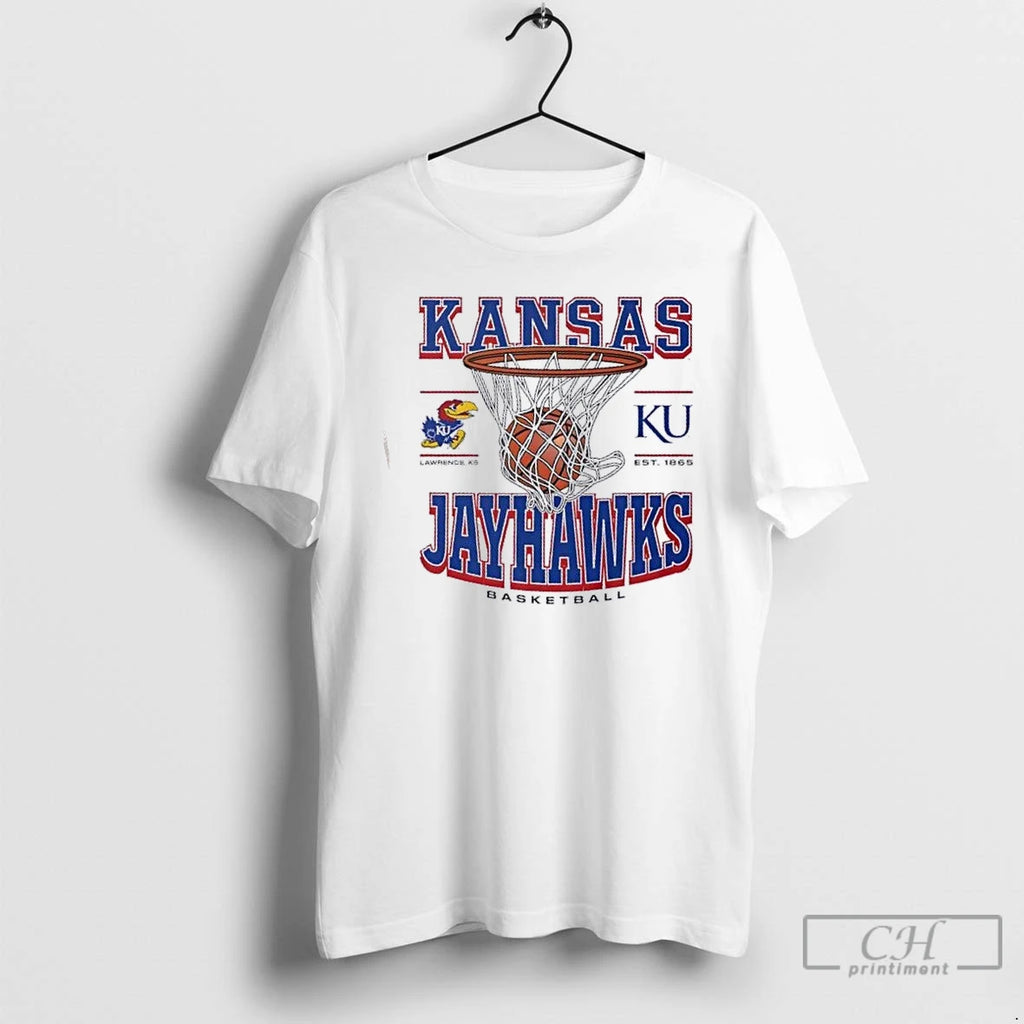 Premium Kansas Jayhawks Basketball Game Time Lawrence Ks Est 1865 T-Shirts, Hoodie, Sweatshirt | PopFlextees.com