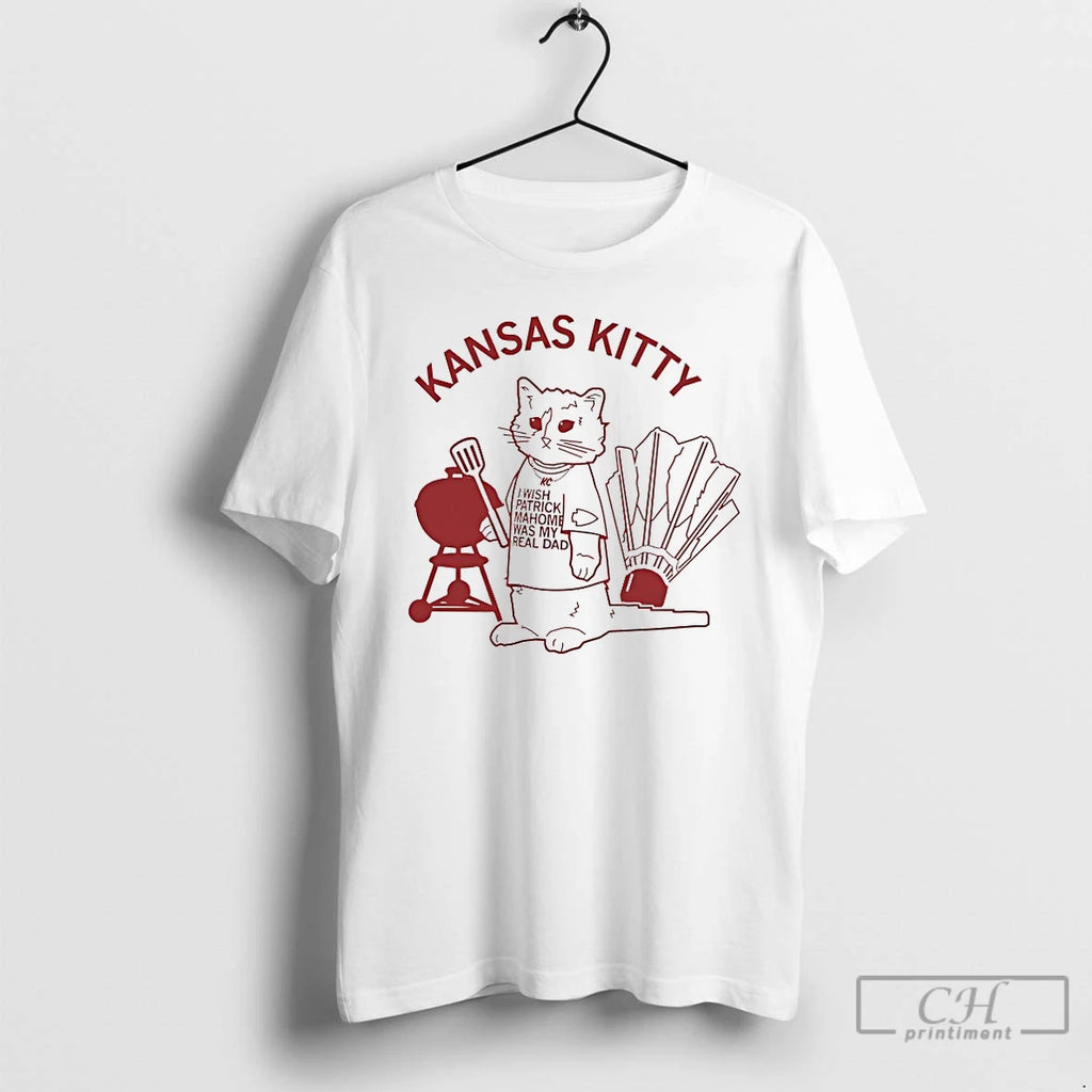 Premium Kansas Kitty I Wish Patrick Mahomes Was My Real Dad T-Shirts, Hoodie, Sweatshirt | PopFlextees.com