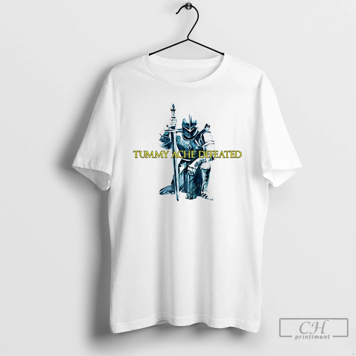 Premium Knight Tummy Ache Defeated T-Shirts, Hoodie, Sweatshirt | PopFlextees.com