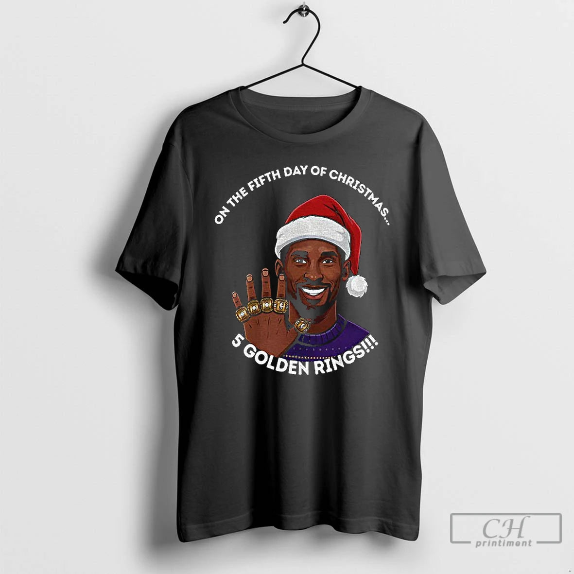 Premium Kobe Bryant 5 Golden Rings On The Fifth Day Of Christmas T Shirts Sweater Hoodie, Sweatshirt | PopFlextees.com