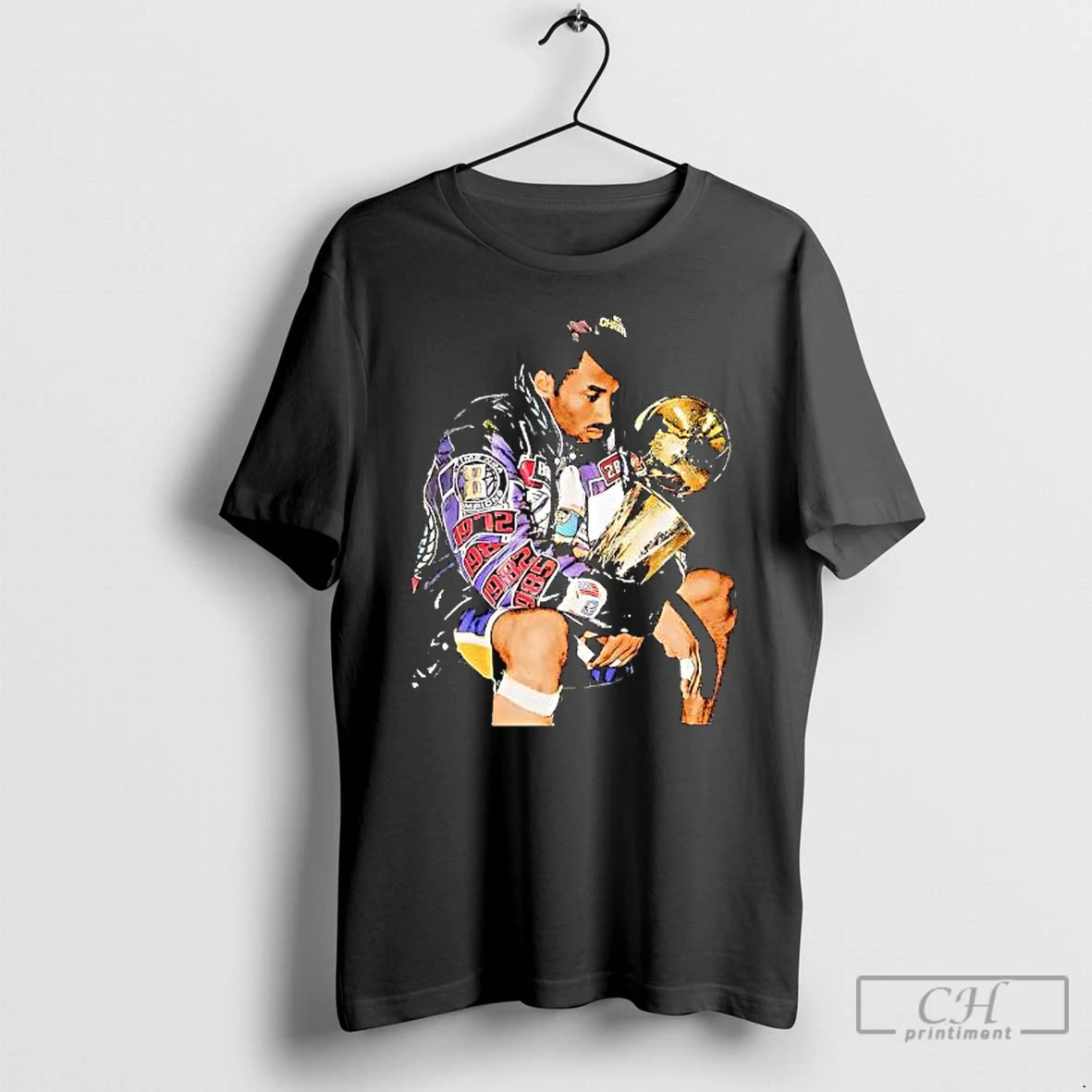 Premium Kobe Bryant Sat Holding The Trophy Graphic Retro T-Shirts, Hoodie, Sweatshirt | PopFlextees.com