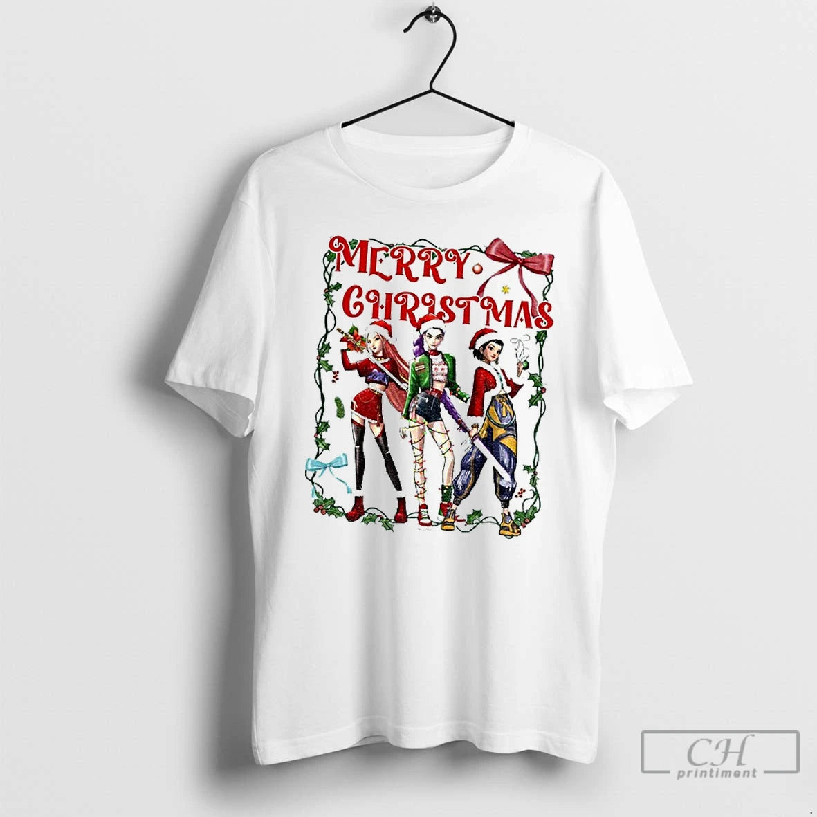Premium Kpop Demon Hunter Cute Girl Group Winter Merry Christmas T-Shirts, Hoodie, Sweatshirt | PopFlextees.com