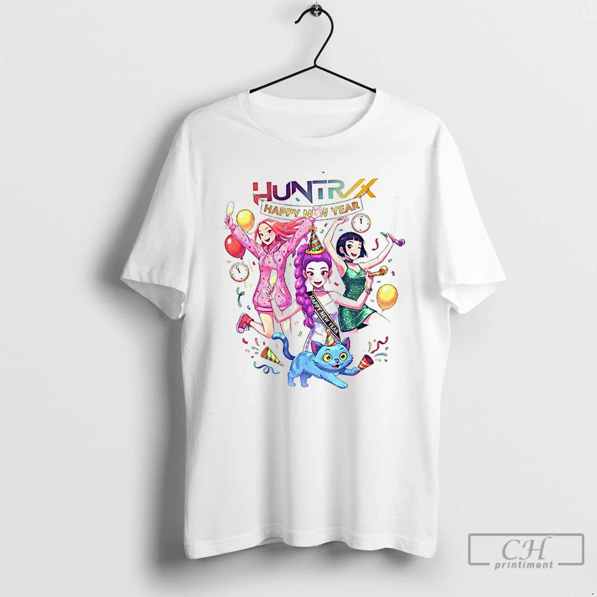 Premium Kpop Demon Hunters Girl Dinner Happy New Year T-Shirts, Hoodie, Sweatshirt | PopFlextees.com