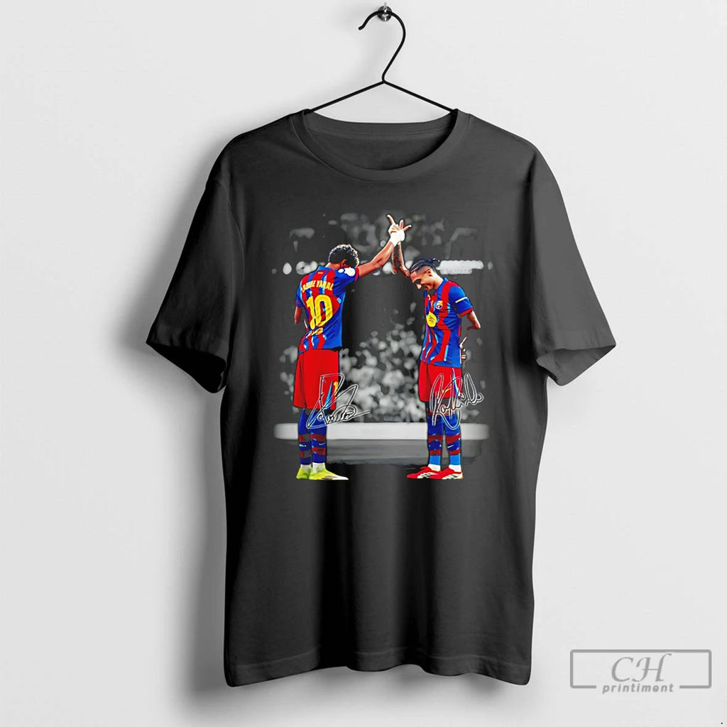 Premium Lamine Yamal And Raphinha Barcelona Brasil Signatures T-Shirts, Hoodie, Sweatshirt | PopFlextees.com