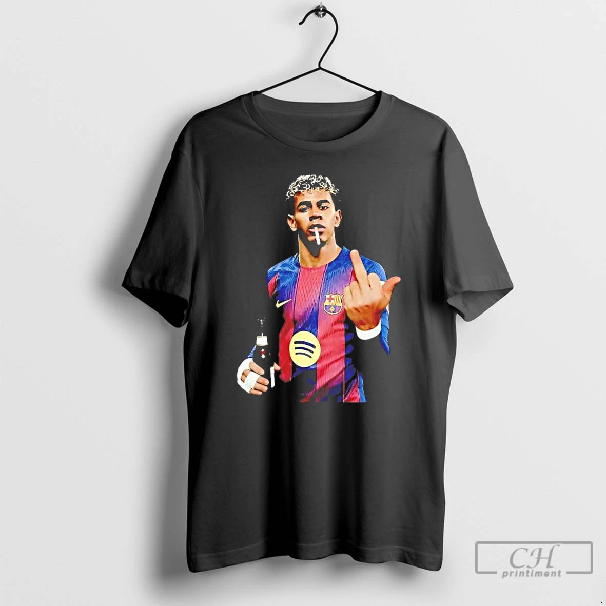 Premium Lamine Yamal Middle Finger Smoking And Drinking Beer T-Shirts, Hoodie, Sweatshirt | PopFlextees.com