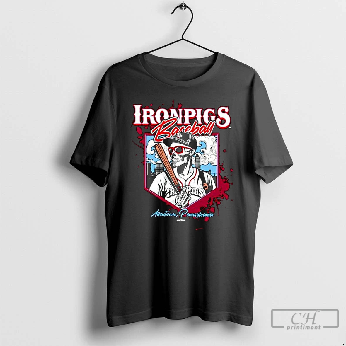 Premium Lehigh Valley Ironpigs Baseball Cool Skelly Ornaments T-Shirts, Hoodie, Sweatshirt | PopFlextees.com