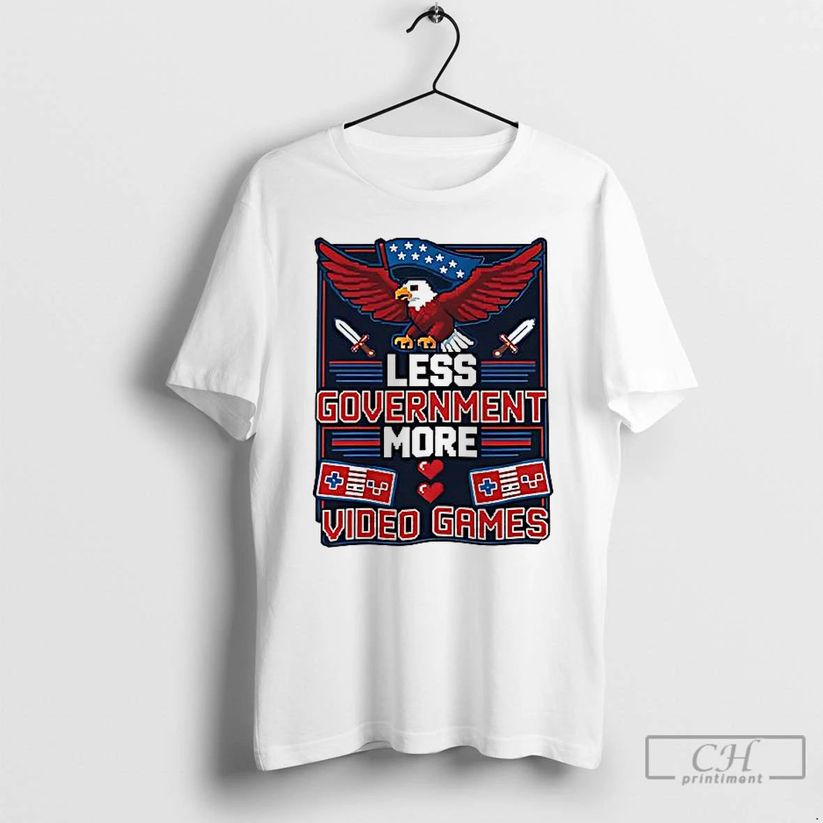 Premium Less Government More Video Games T-Shirts, Hoodie, Sweatshirt | PopFlextees.com