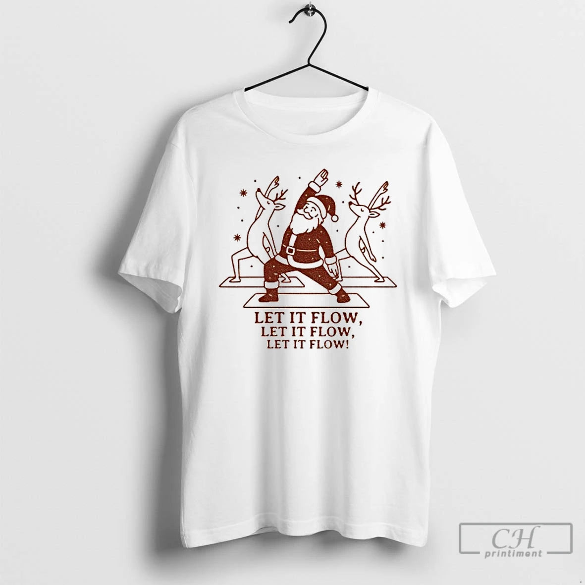 Premium Let It Flow Yoga Santa Christmas T-Shirts, Hoodie, Sweatshirt | PopFlextees.com