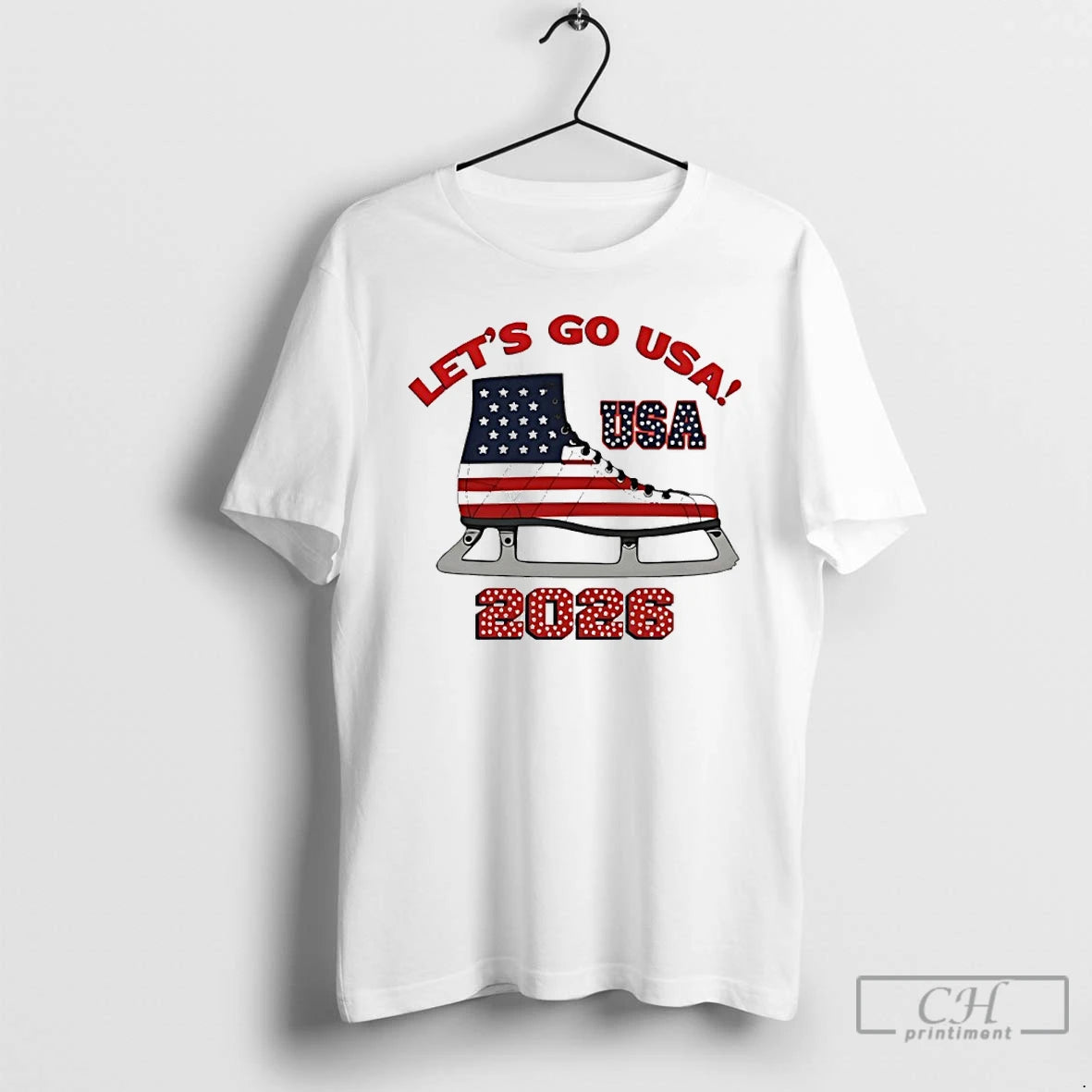 Premium Lets Go Usa Ice Skating 2026 Winter Olympics T-Shirts, Hoodie, Sweatshirt | PopFlextees.com