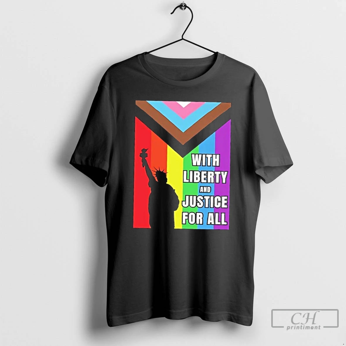 Premium Liberty Of Statue With Liberty And Justice For All T-Shirts, Hoodie, Sweatshirt | PopFlextees.com