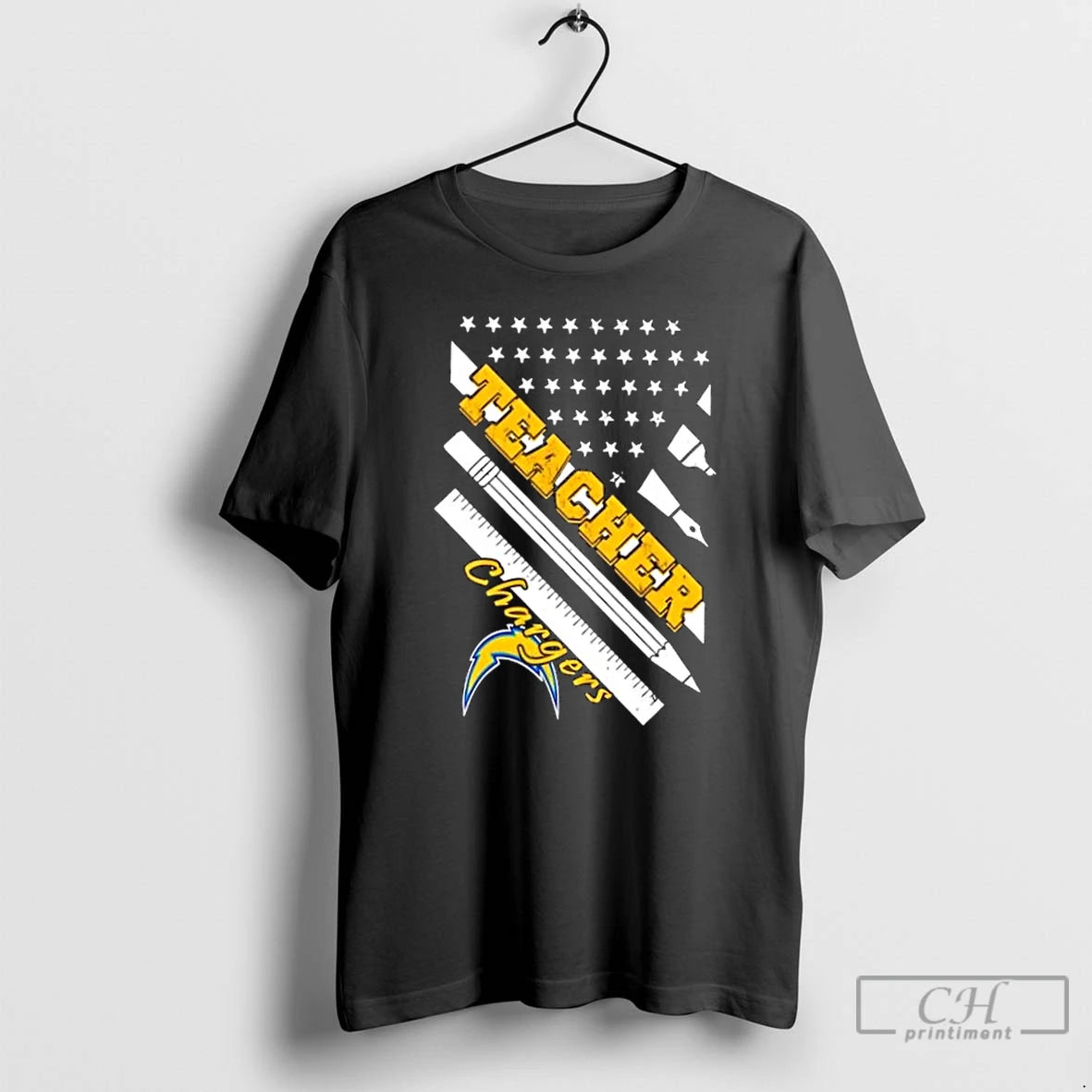 Premium Los Angeles Chargers Football X Teacher American Flag T-Shirts, Hoodie, Sweatshirt | PopFlextees.com