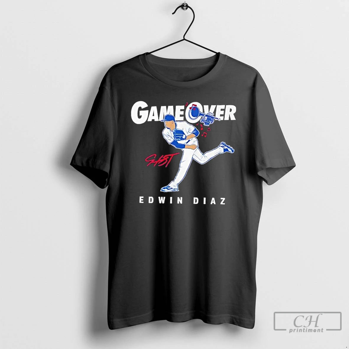 Premium Los Angeles Dodgers Baseball Edwin Diaz Game Over Signature T-Shirts, Hoodie, Sweatshirt | PopFlextees.com