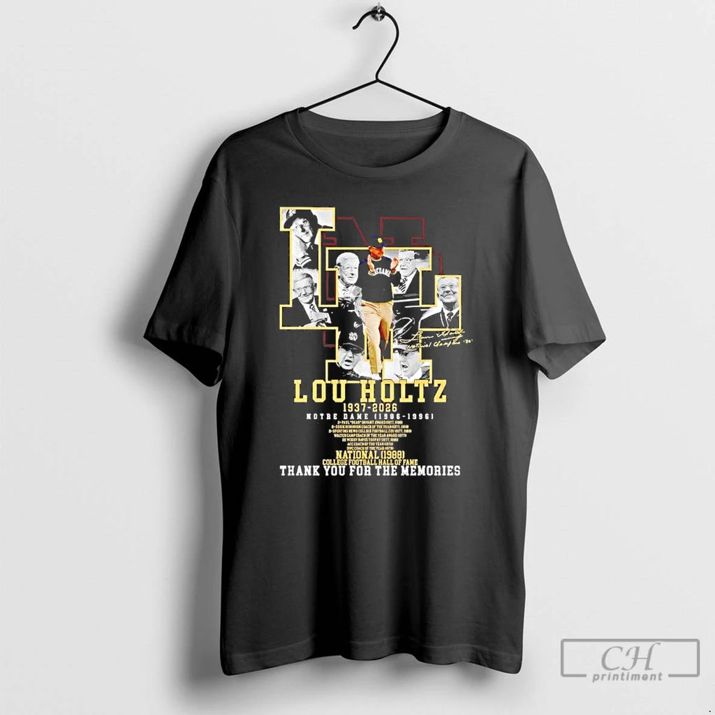 Premium Lou Holtz 1937 2026 National 1988 Hall Of Fame Thank You For The Memories T-Shirts, Hoodie, Sweatshirt