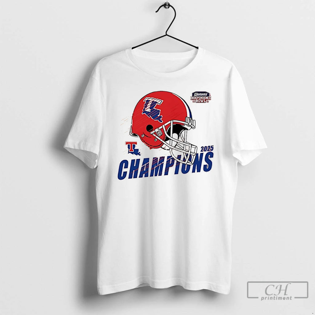 Premium Louisiana Tech Bulldogs Football 2025 Radiance Technologies Independence Bowl Helmet T-Shirts, Hoodie, Sweatshirt