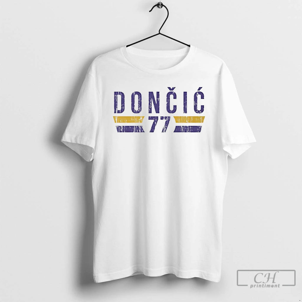 Premium Luka Doncic 77 Los Angeles Lakers Basketball Name And Number T-Shirts, Hoodie, Sweatshirt | PopFlextees.com