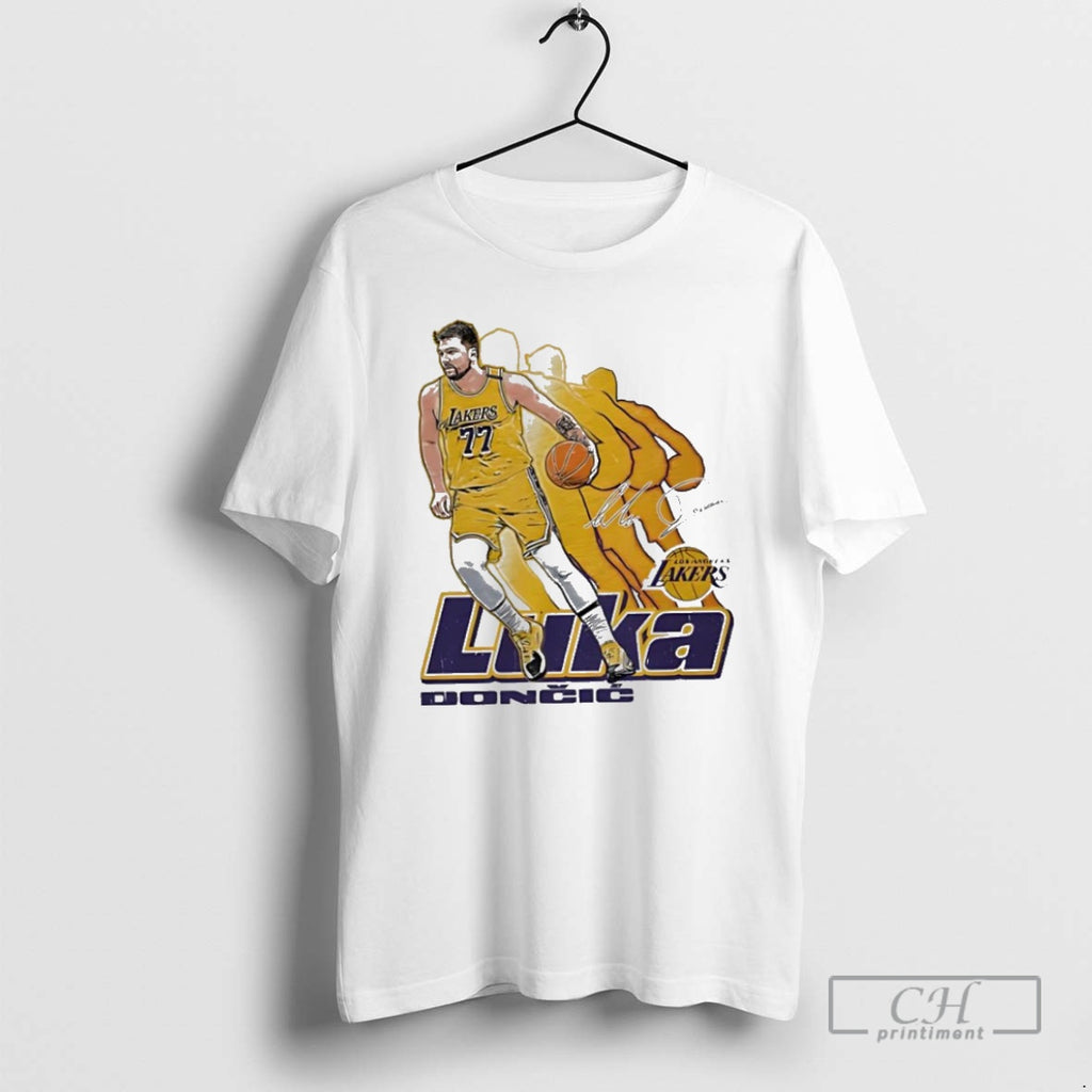 Premium Luka Doncic Los Angeles Lakers Signature 77 Retro Vibe Graphic Shirt Sweater Hoodie, Sweatshirt | PopFlextees.com