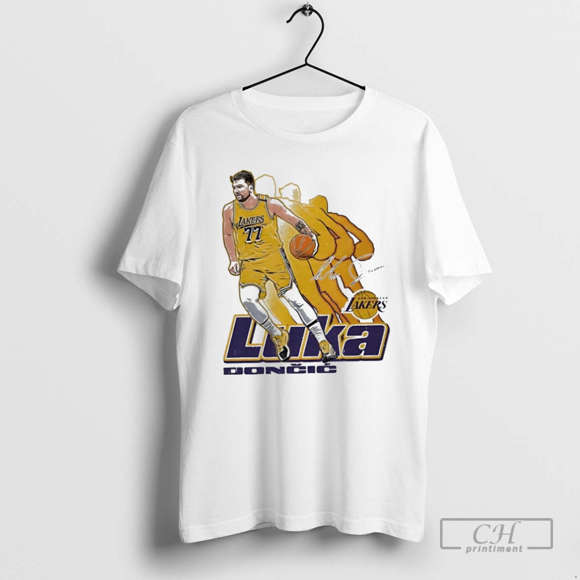 Premium Luka Doncic Los Angeles Lakers Signature 77 Retro Vibe Graphic Shirt Sweater Hoodie, Sweatshirt | PopFlextees.com