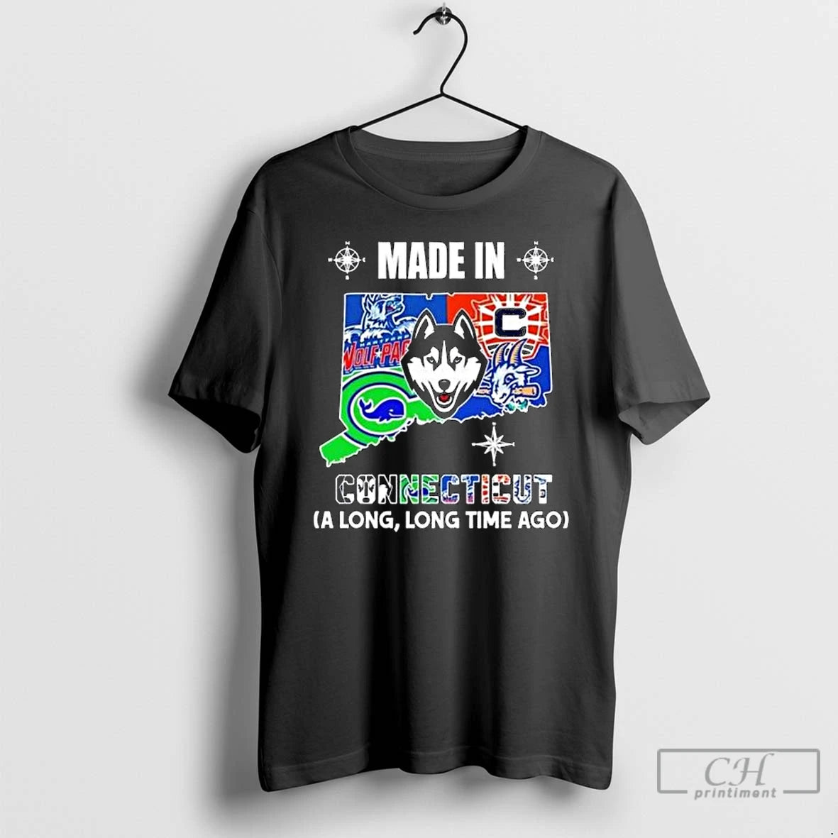 Premium Made In Connecticut A Long Long Time Ago State Logo Map 2026 T Shirts Hoodie, Sweatshirt | PopFlextees.com