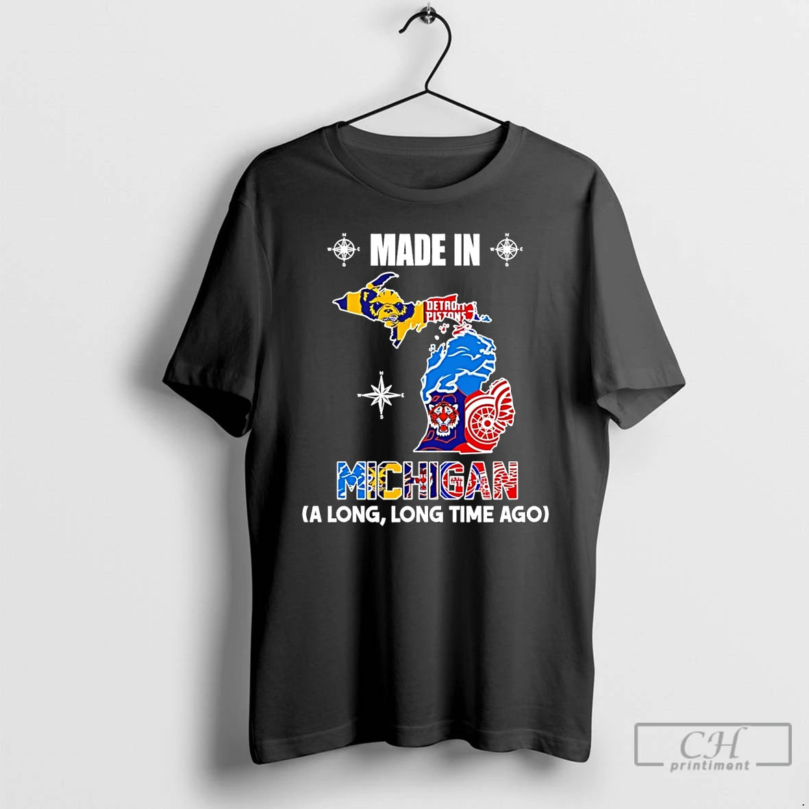 Premium Made In Michigan A Long Long Time Ago State T-Shirts, Hoodie, Sweatshirt | PopFlextees.com