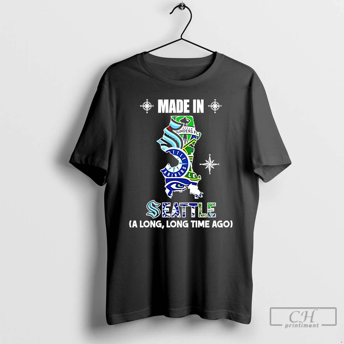 Premium Made In Seattle A Long Long Time Ago State T-Shirts, Hoodie, Sweatshirt | PopFlextees.com