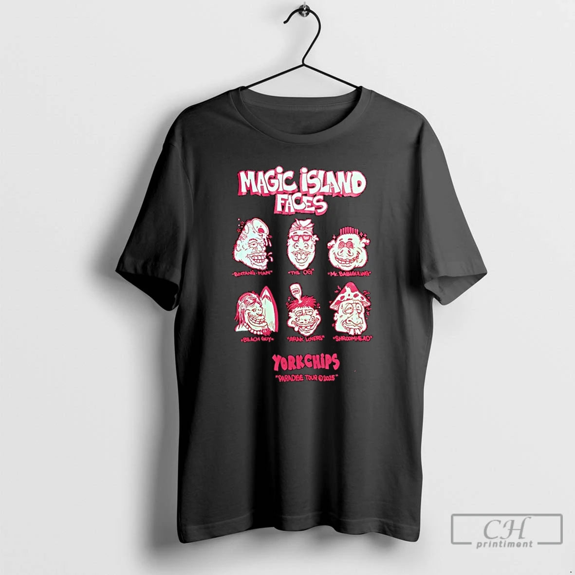 Premium Magic Island Faces York Chips Paradise Tour 2025 T-Shirts, Hoodie, Sweatshirt | PopFlextees.com