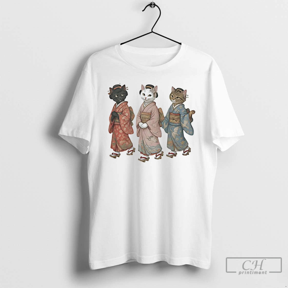Premium Maiko Cats In Kimono Meme T-Shirts, Hoodie, Sweatshirt | PopFlextees.com