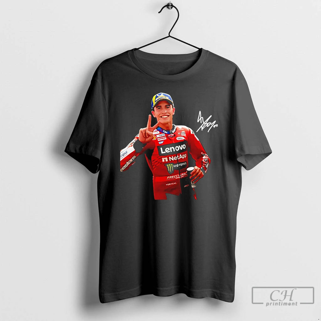 Premium Marc Marquez Gp Champion 2026 Say Hi Signature Graphic T-Shirts, Hoodie, Sweatshirt | PopFlextees.com