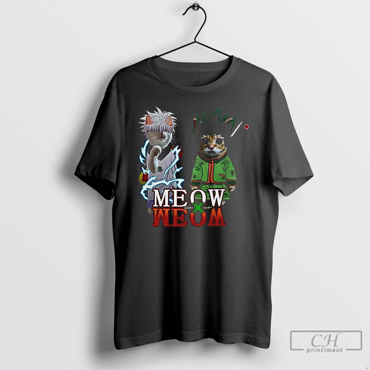 Premium Meowxmeow Hxh Gonxkillua Cat Anime T-Shirts, Hoodie, Sweatshirt | PopFlextees.com