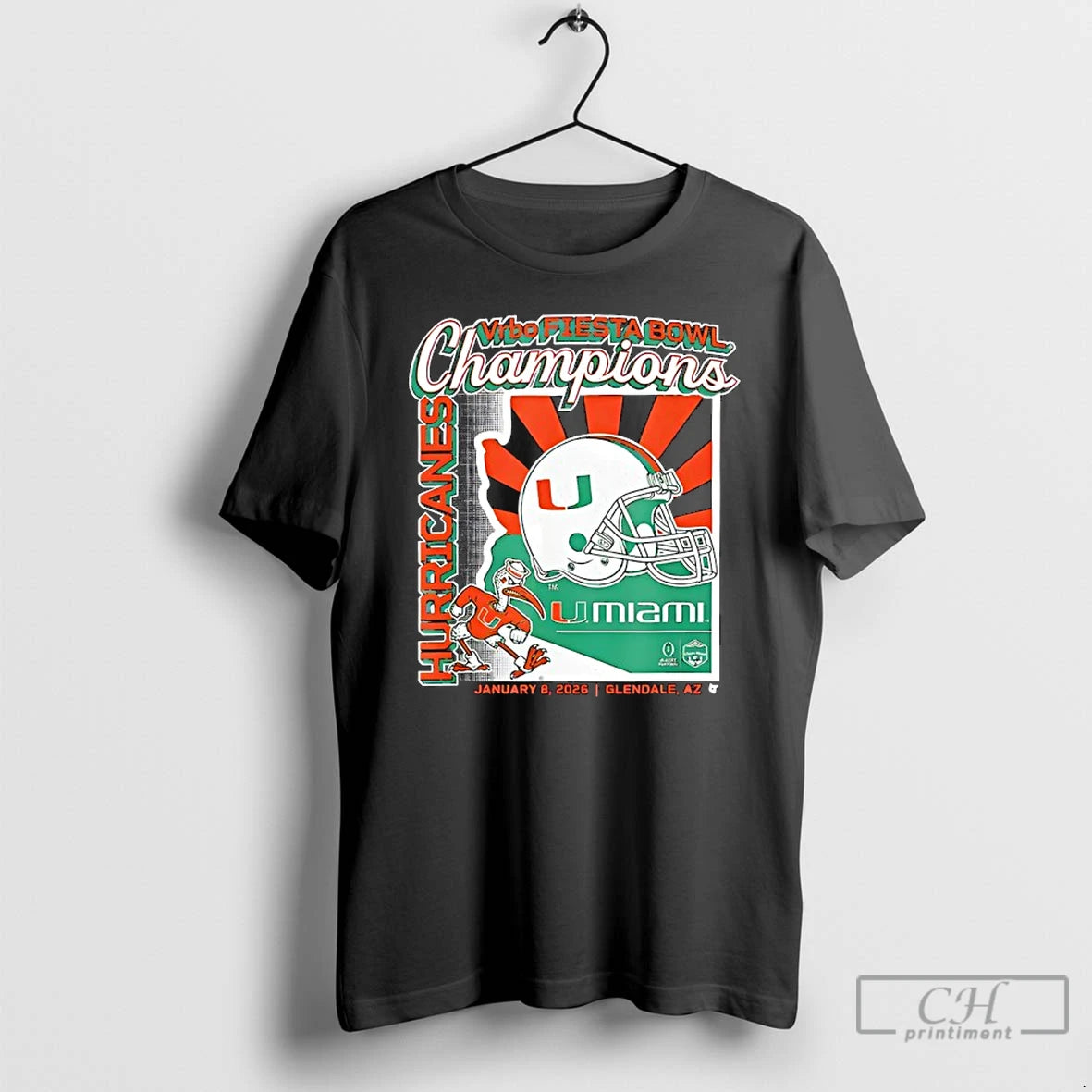 Premium Miami Football Cfp Fiesta Bowl Champions T-Shirts, Hoodie, Sweatshirt | PopFlextees.com