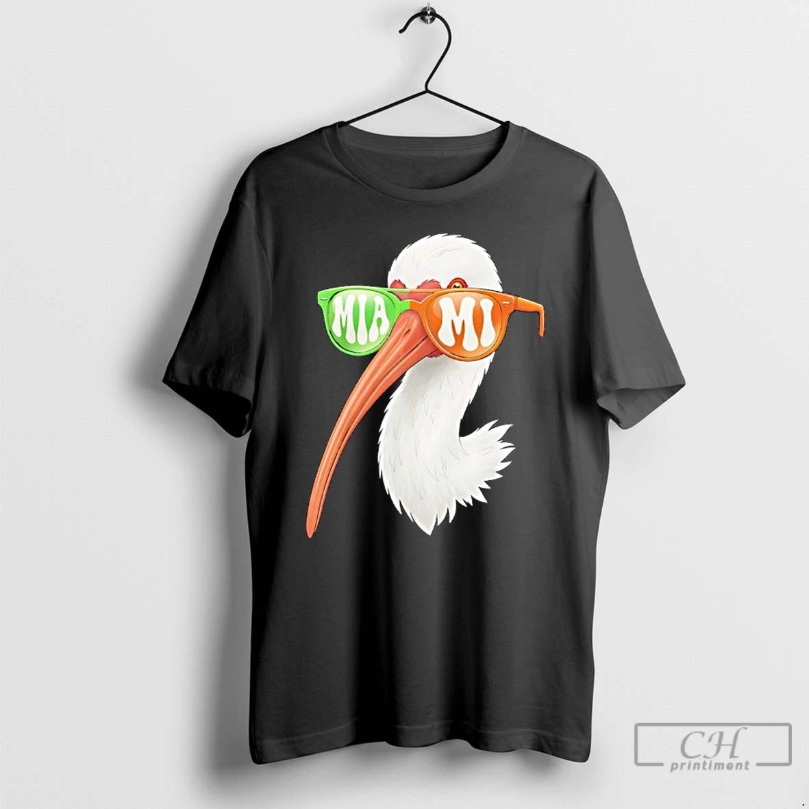 Premium Miami White Ibis With Sunglasses T-Shirts, Hoodie, Sweatshirt | PopFlextees.com