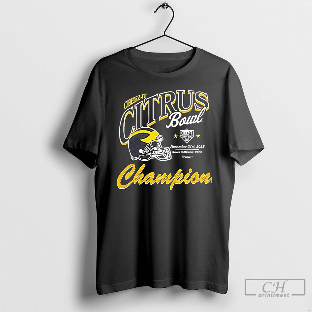 Premium Michigan Wolverines Cheez It Citrus Bowl Champions 2025 Helmet T-Shirts, Hoodie, Sweatshirt | PopFlextees.com